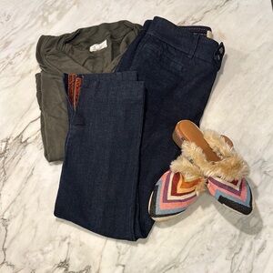 ANTHROPOLOGIE THE ESSENTIAL SLIM SIZE 2 JEAN TROUSERS